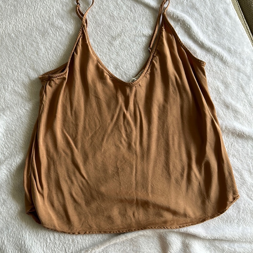 A&F silk blouse Tan size XS